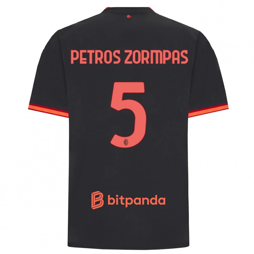 Danxen Kvinnor Spyridon Petros Zorbas #5 Svart Röd Tredjesatsen Matchtröjor 2026/27 Tröjor T-Tröja