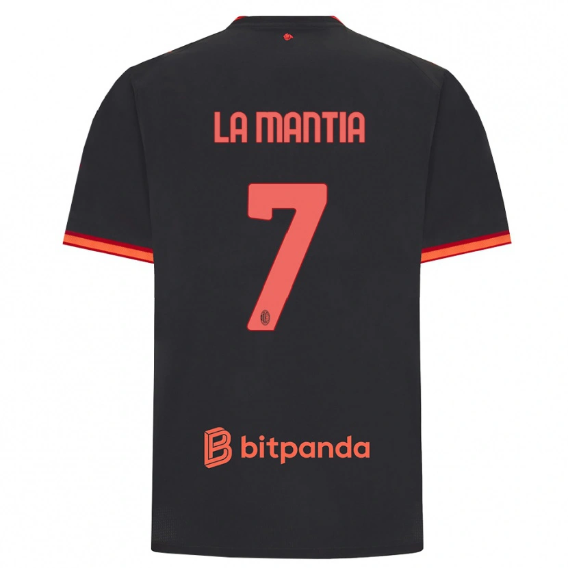 Danxen Kvinnor Simon La Mantia #7 Svart Röd Tredjesatsen Matchtröjor 2026/27 Tröjor T-Tröja