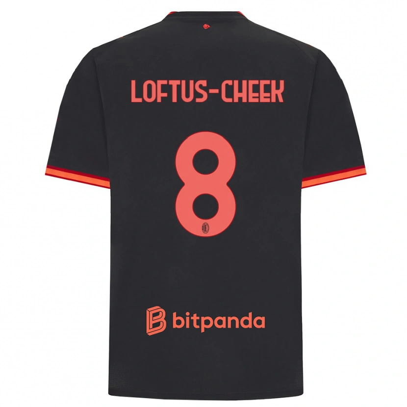 Danxen Kvinnor Ruben Loftus-Cheek #8 Svart Röd Tredjesatsen Matchtröjor 2026/27 Tröjor T-Tröja