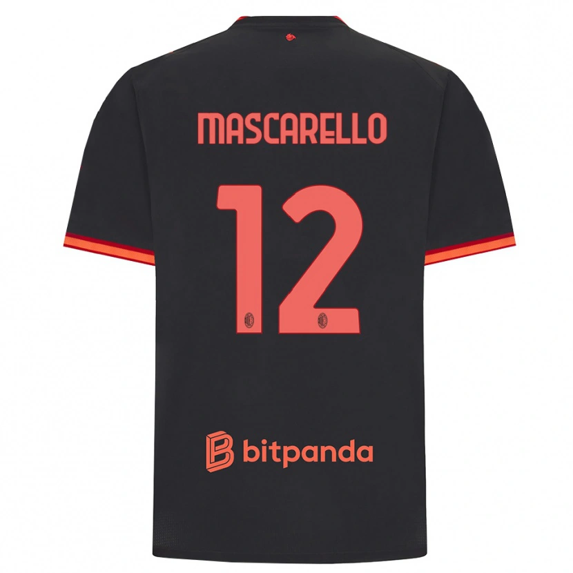 Danxen Kvinnor Marta Mascarello #12 Svart Röd Tredjesatsen Matchtröjor 2026/27 Tröjor T-Tröja