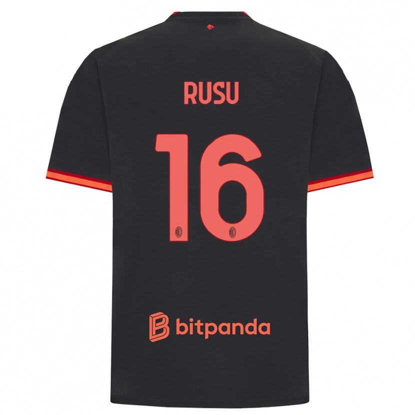 Danxen Kvinnor Ryan Rusu #16 Svart Röd Tredjesatsen Matchtröjor 2026/27 Tröjor T-Tröja