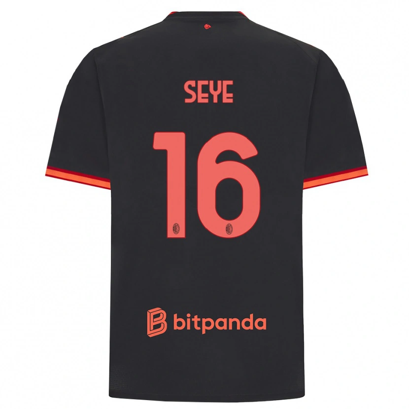 Danxen Kvinnor Abdou Seye #16 Svart Röd Tredjesatsen Matchtröjor 2026/27 Tröjor T-Tröja
