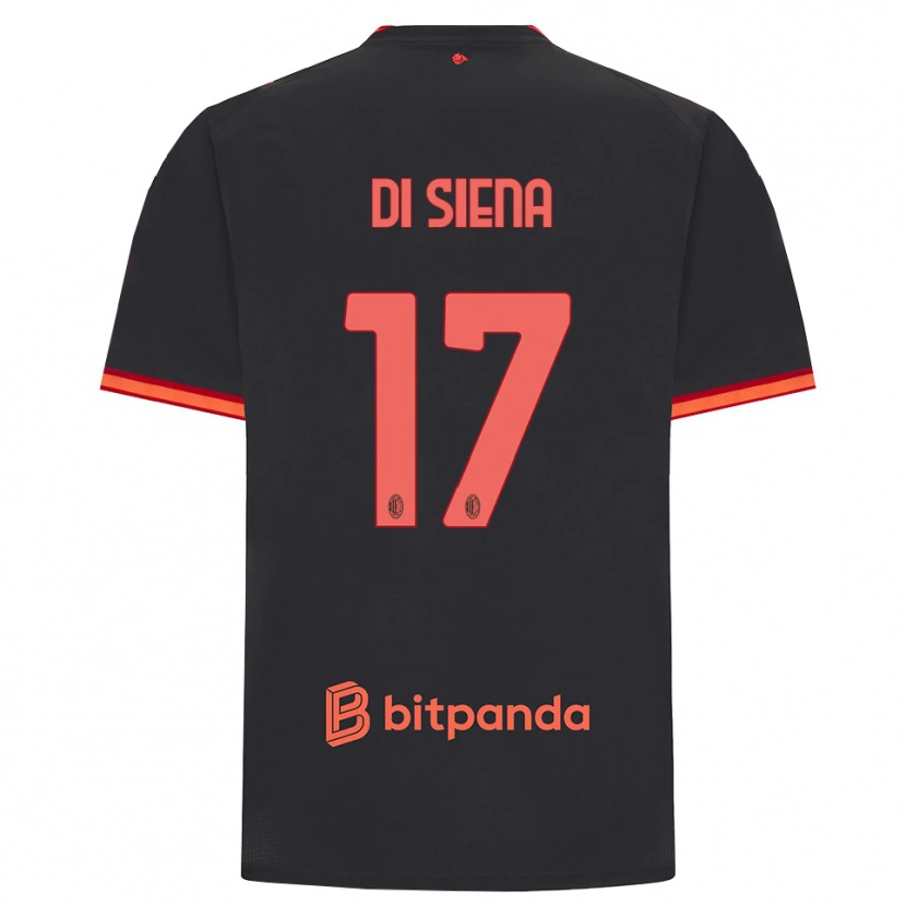 Danxen Kvinnor Andrea Di Siena #17 Svart Röd Tredjesatsen Matchtröjor 2026/27 Tröjor T-Tröja