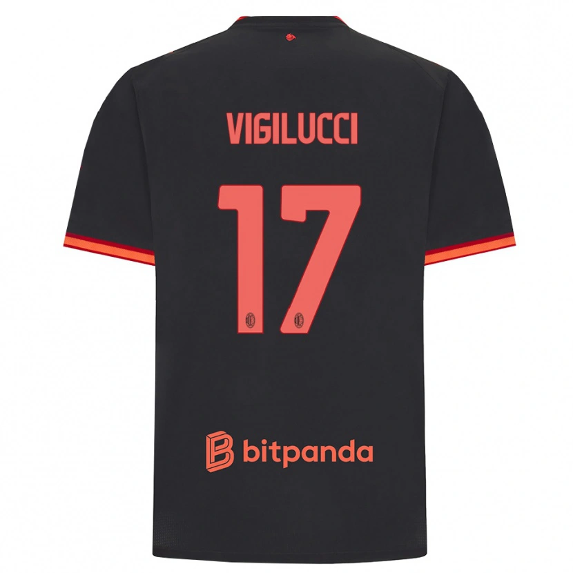 Danxen Kvinnor Valery Vigilucci #17 Svart Röd Tredjesatsen Matchtröjor 2026/27 Tröjor T-Tröja
