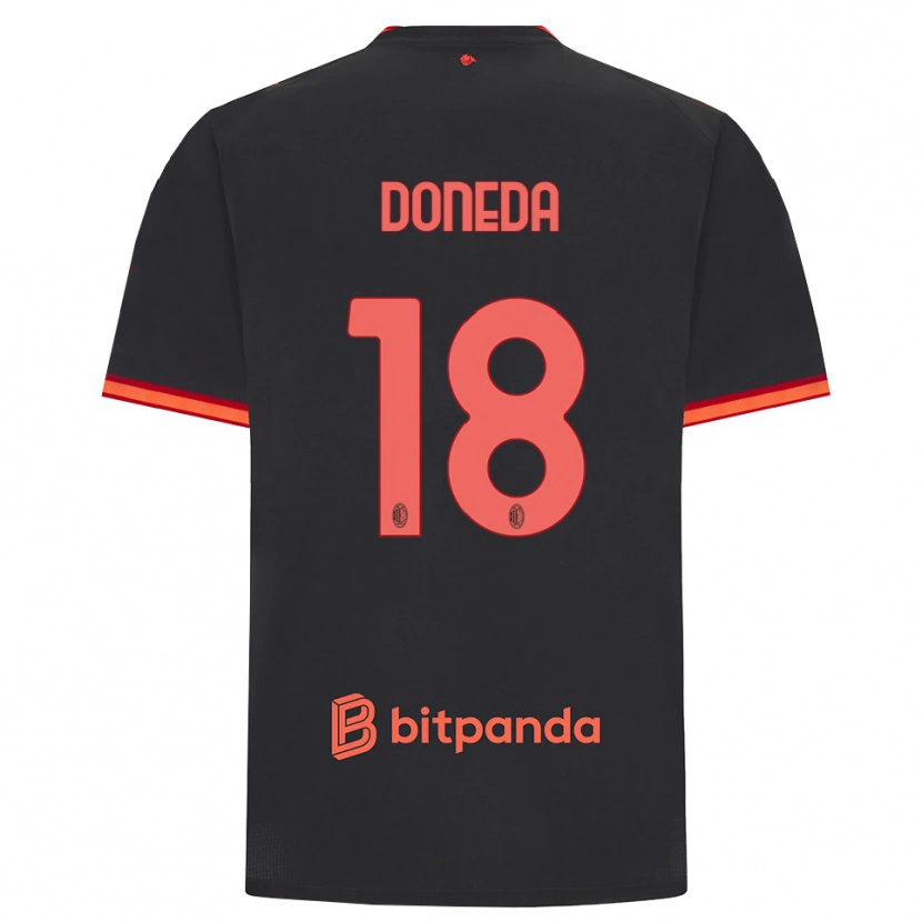 Danxen Kvinnor Paolo Doneda #18 Svart Röd Tredjesatsen Matchtröjor 2026/27 Tröjor T-Tröja