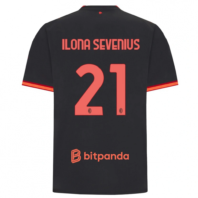 Danxen Kvinnor Oona Ilona Sevenius #21 Svart Röd Tredjesatsen Matchtröjor 2026/27 Tröjor T-Tröja