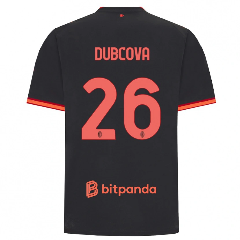 Danxen Kvinnor Michaela Dubcova #26 Svart Röd Tredjesatsen Matchtröjor 2026/27 Tröjor T-Tröja