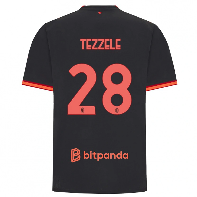 Danxen Kvinnor Matteo Tezzele #28 Svart Röd Tredjesatsen Matchtröjor 2026/27 Tröjor T-Tröja