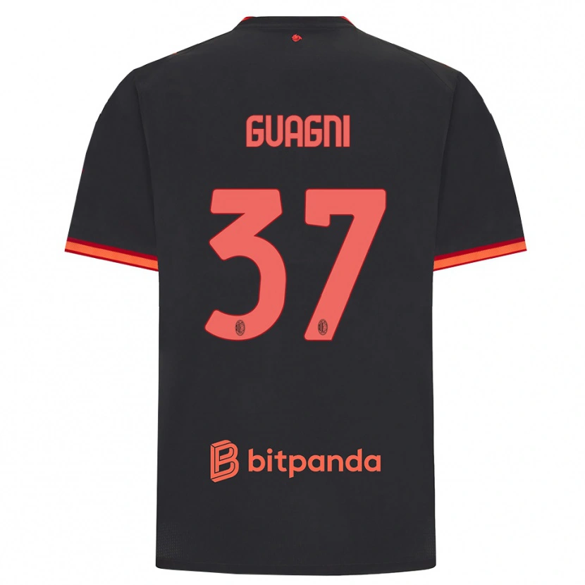 Danxen Kvinnor Alia Guagni #37 Svart Röd Tredjesatsen Matchtröjor 2026/27 Tröjor T-Tröja