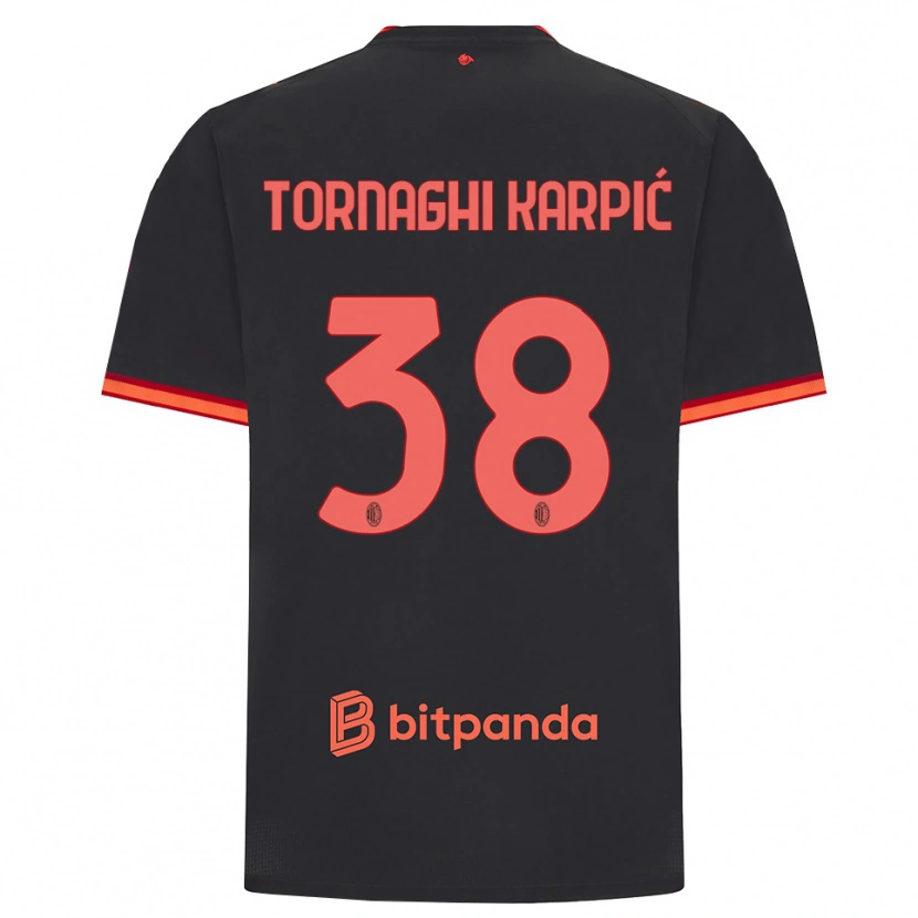 Danxen Kvinnor Lavinia Tornaghi Karpić #38 Svart Röd Tredjesatsen Matchtröjor 2026/27 Tröjor T-Tröja