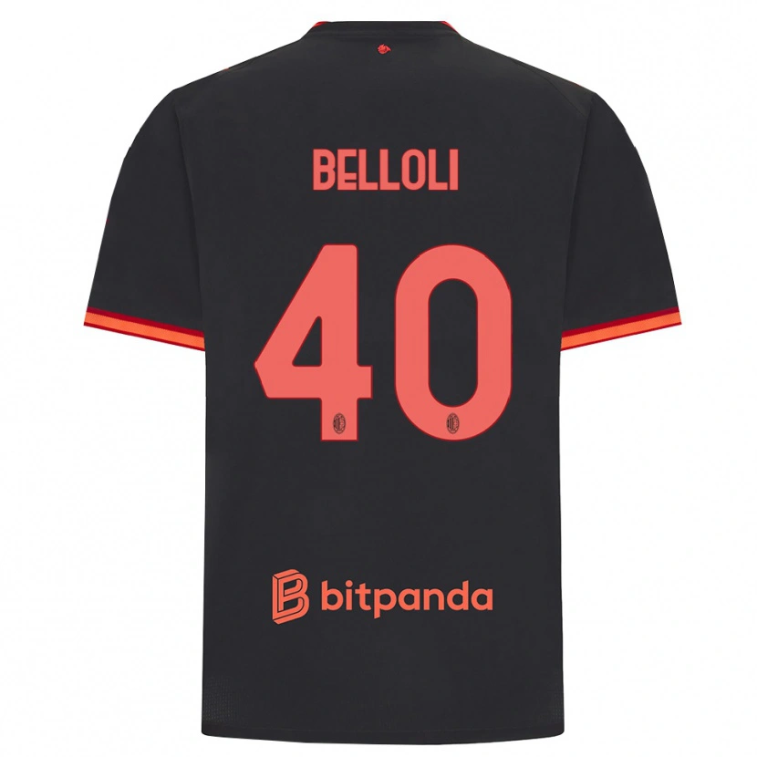 Danxen Kvinnor Sofia Belloli #40 Svart Röd Tredjesatsen Matchtröjor 2026/27 Tröjor T-Tröja