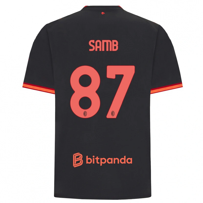 Danxen Kvinnor Ablaye Samb #87 Svart Röd Tredjesatsen Matchtröjor 2026/27 Tröjor T-Tröja