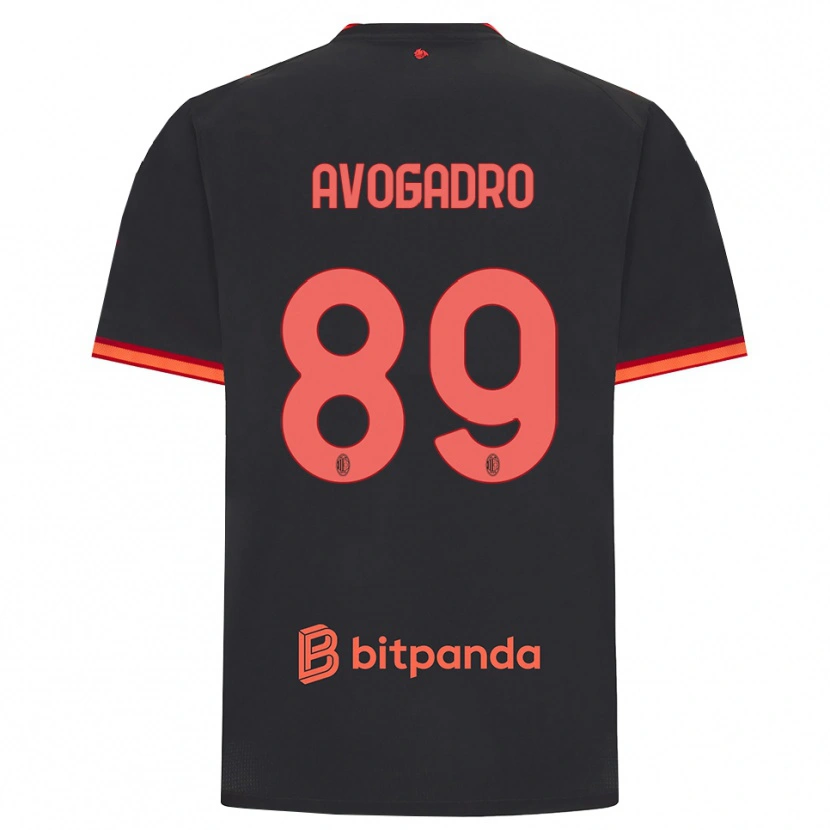 Danxen Kvinnor Pietro Avogadro #89 Svart Röd Tredjesatsen Matchtröjor 2026/27 Tröjor T-Tröja