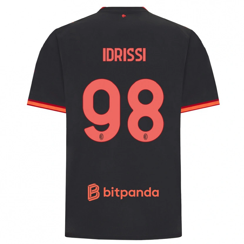 Danxen Kvinnor Yahya Idrissi #98 Svart Röd Tredjesatsen Matchtröjor 2026/27 Tröjor T-Tröja