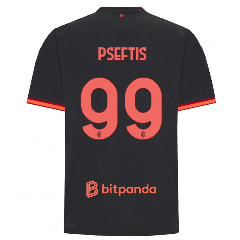 Danxen Kvinnor Fotios Pseftis #99 Svart Röd Tredjesatsen Matchtröjor 2026/27 Tröjor T-Tröja