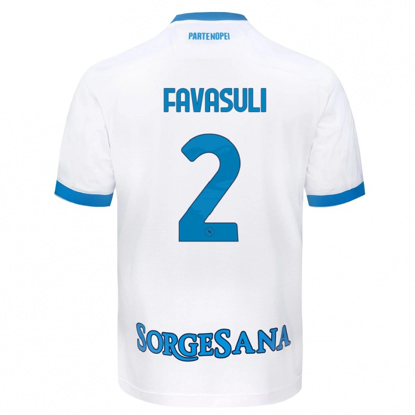 Danxen Kvinnor Costantino Favasuli #2 Vit Himmelblå Bortatröja Matchtröjor 2026/27 Tröjor T-Tröja