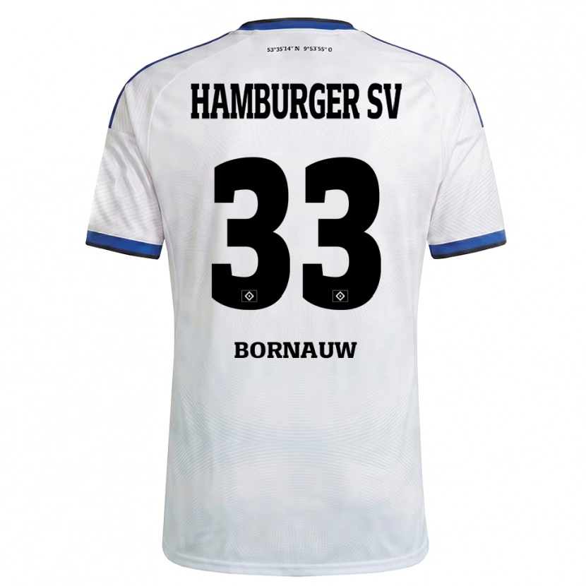 Danxen Barn Sebastiaan Bornauw #33 Vit Svart Blå Hemmatröja Matchtröjor 2026/27 Tröjor T-Tröja