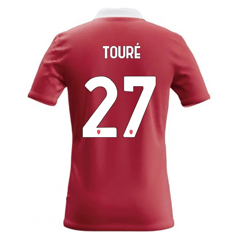 Danxen Barn Idrissa Touré #27 Röd Vit Hemmatröja Matchtröjor 2026/27 Tröjor T-Tröja