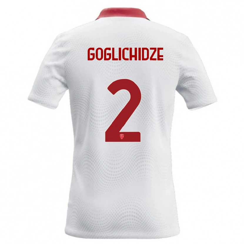 Danxen Barn Saba Goglichidze #2 Vit Röd Bortatröja Matchtröjor 2026/27 Tröjor T-Tröja