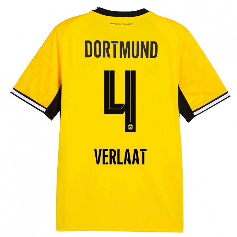 Danxen Barn Jesper Verlaat #4 Gul Svart Vit Hemmatröja Matchtröjor 2026/27 Tröjor T-Tröja