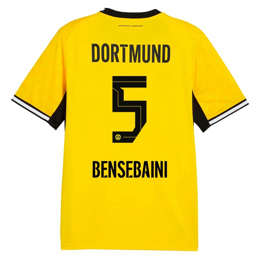 Danxen Barn Ramy Bensebaini #5 Gul Svart Vit Hemmatröja Matchtröjor 2026/27 Tröjor T-Tröja