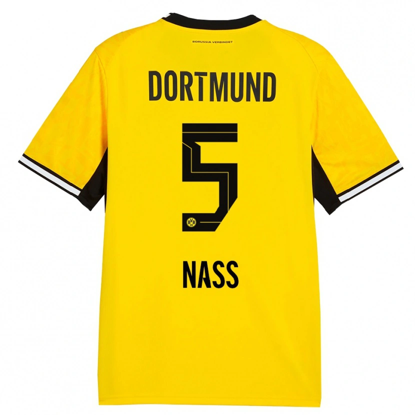 Danxen Barn Maximilian Nass #5 Gul Svart Vit Hemmatröja Matchtröjor 2026/27 Tröjor T-Tröja
