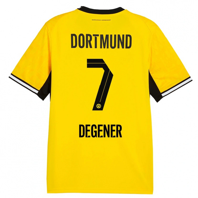 Danxen Barn Tim Degener #7 Gul Svart Vit Hemmatröja Matchtröjor 2026/27 Tröjor T-Tröja