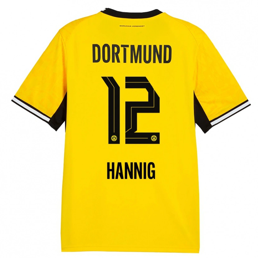 Danxen Barn Paul Hannig #12 Gul Svart Vit Hemmatröja Matchtröjor 2026/27 Tröjor T-Tröja