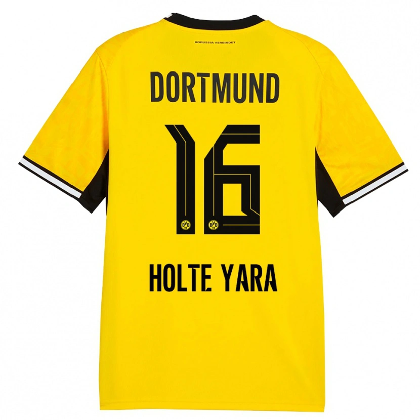 Danxen Barn Ten Holte Yara #16 Gul Svart Vit Hemmatröja Matchtröjor 2026/27 Tröjor T-Tröja