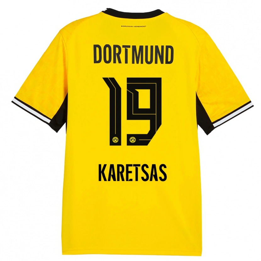 Danxen Barn Konstantinos Karetsas #19 Gul Svart Vit Hemmatröja Matchtröjor 2026/27 Tröjor T-Tröja