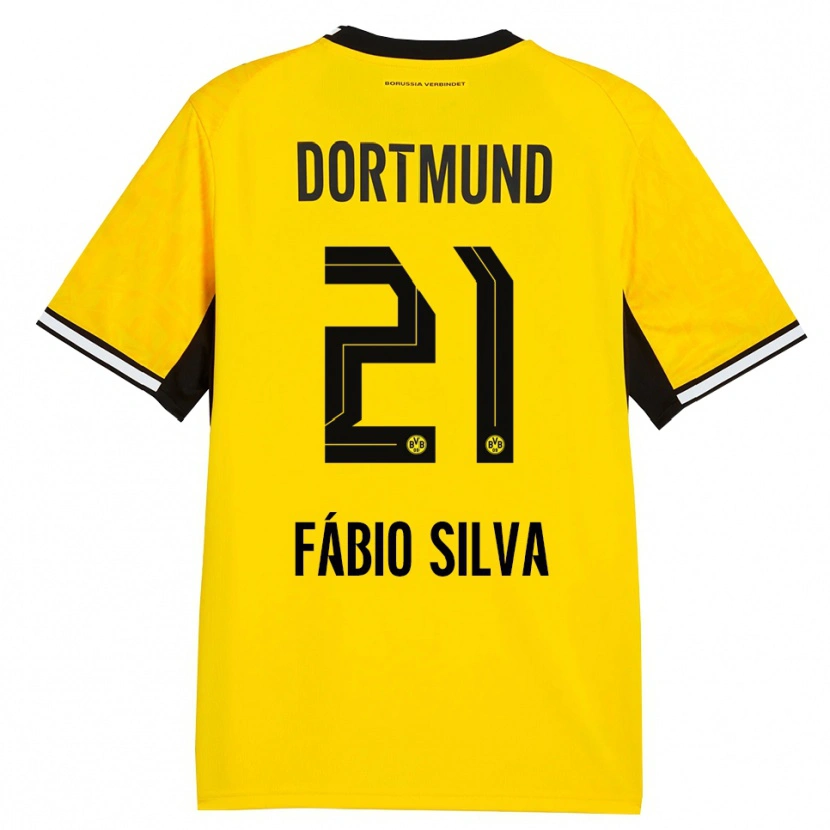 Danxen Barn Fábio Silva #21 Gul Svart Vit Hemmatröja Matchtröjor 2026/27 Tröjor T-Tröja