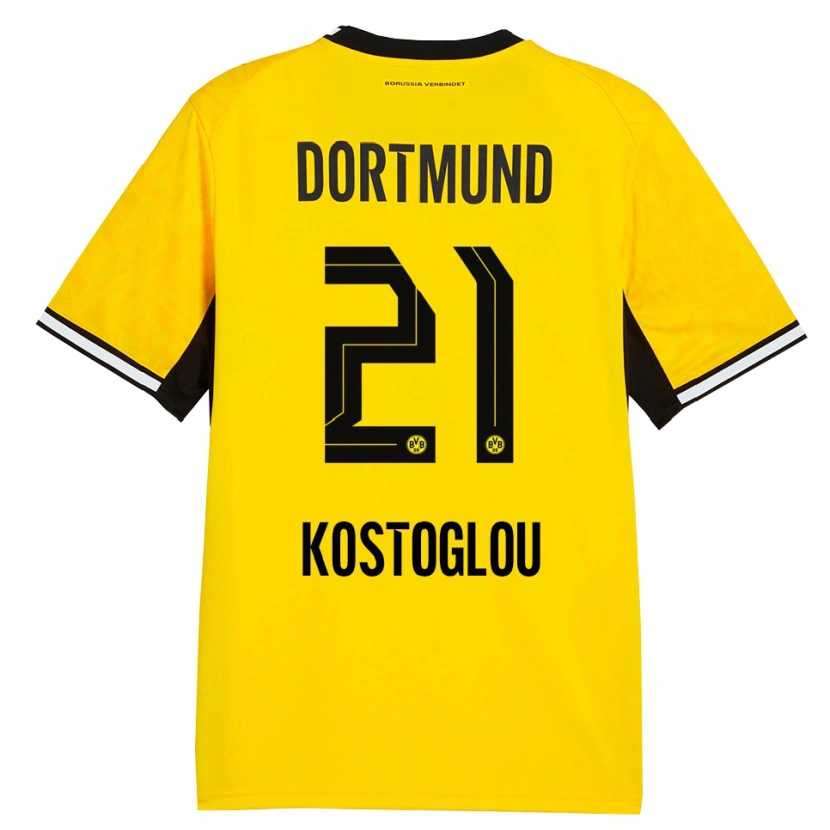 Danxen Barn Christos Kostoglou #21 Gul Svart Vit Hemmatröja Matchtröjor 2026/27 Tröjor T-Tröja