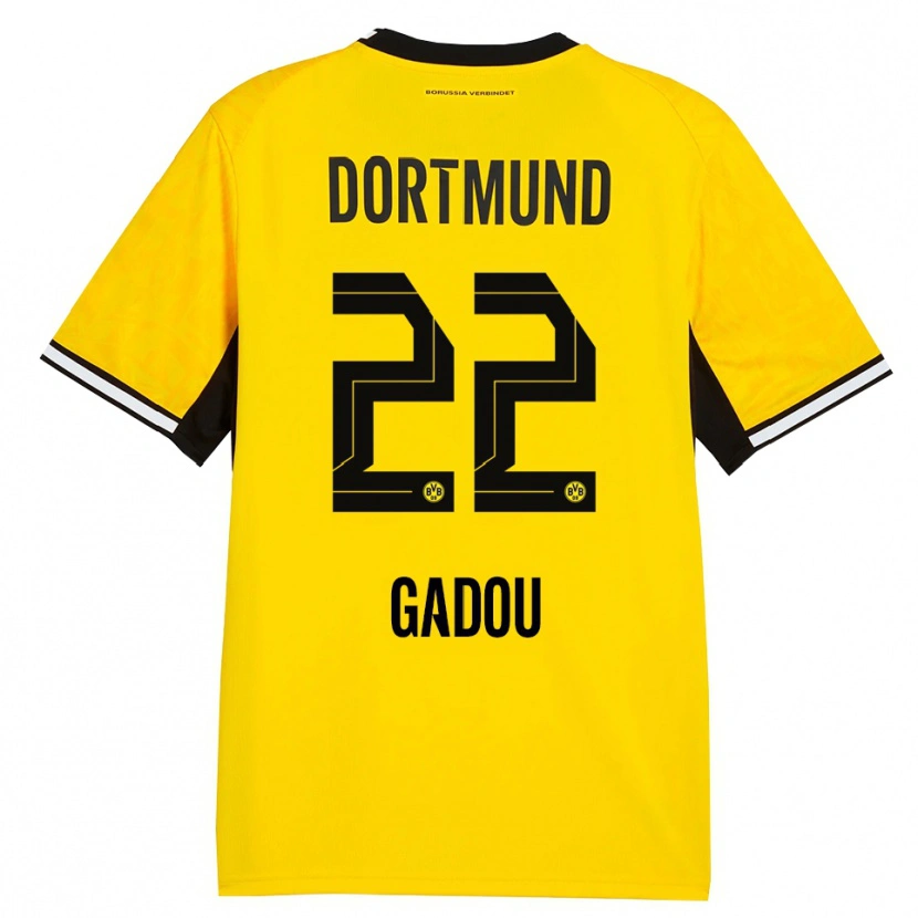 Danxen Barn Joane Gadou #22 Gul Svart Vit Hemmatröja Matchtröjor 2026/27 Tröjor T-Tröja