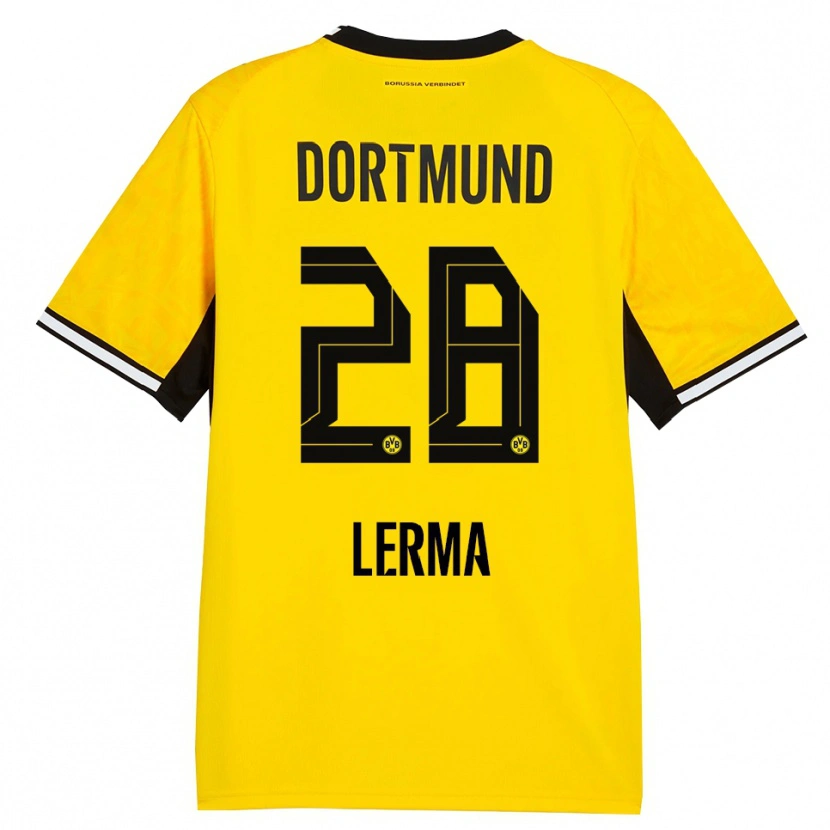 Danxen Barn Justin Lerma #28 Gul Svart Vit Hemmatröja Matchtröjor 2026/27 Tröjor T-Tröja