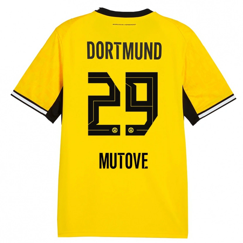Danxen Barn Kevin Mutove #29 Gul Svart Vit Hemmatröja Matchtröjor 2026/27 Tröjor T-Tröja