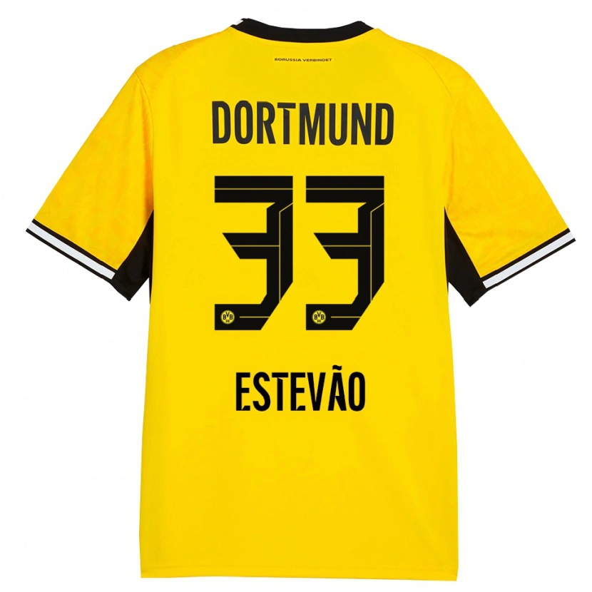 Danxen Barn Tiago Estevão #33 Gul Svart Vit Hemmatröja Matchtröjor 2026/27 Tröjor T-Tröja