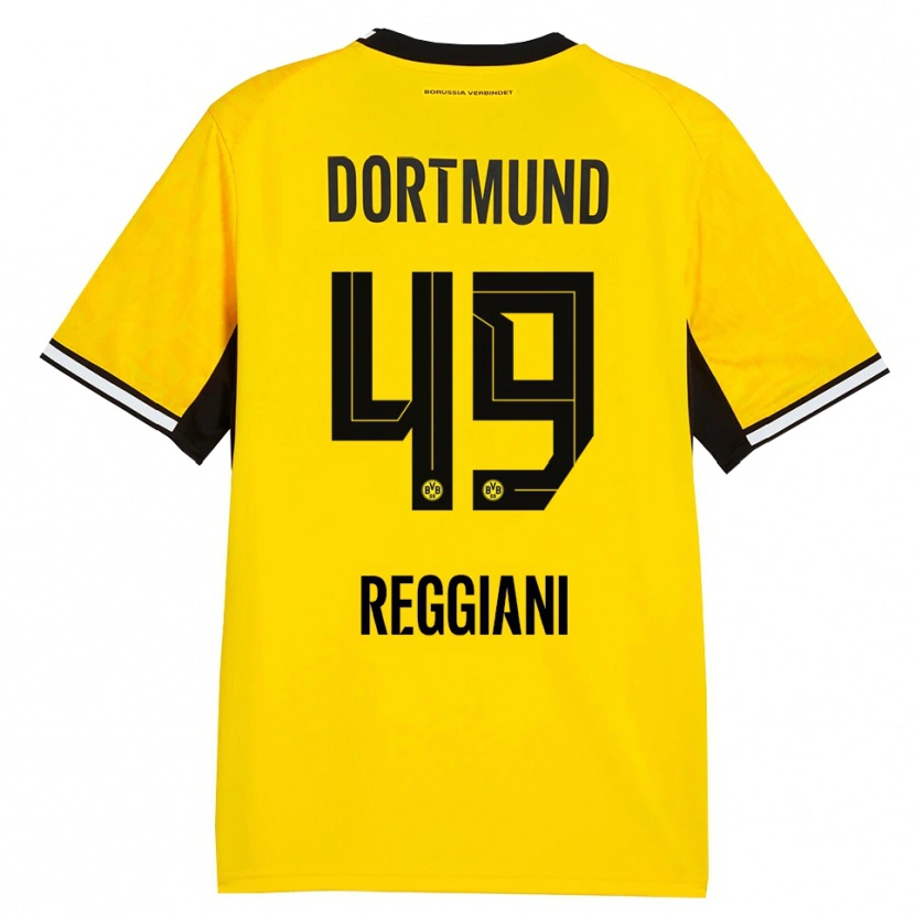Danxen Barn Luca Reggiani #49 Gul Svart Vit Hemmatröja Matchtröjor 2026/27 Tröjor T-Tröja