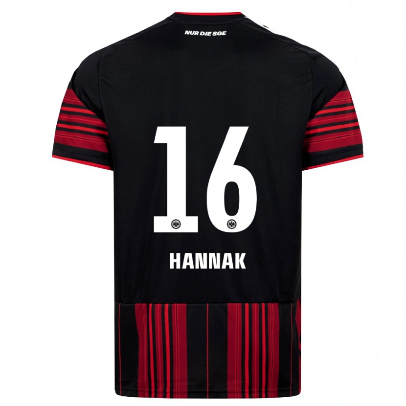 Danxen Barn Tim Hannak #16 Svart Röd Vit Hemmatröja Matchtröjor 2026/27 Tröjor T-Tröja