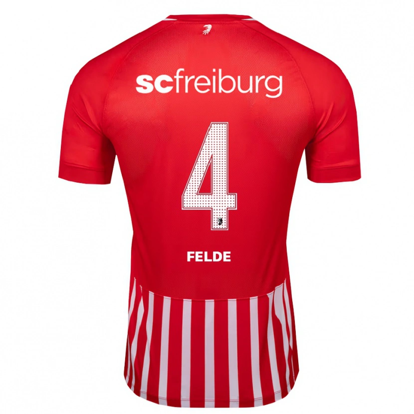 Danxen Barn Meret Felde #4 Röd Vit Svart Hemmatröja Matchtröjor 2026/27 Tröjor T-Tröja
