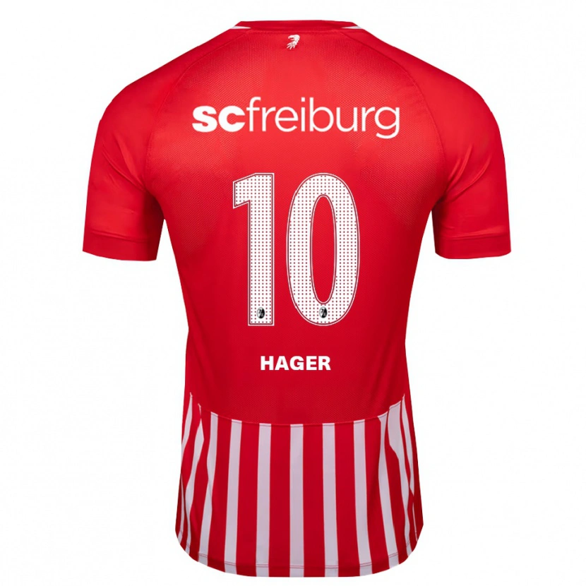 Danxen Barn Marc Hager #10 Röd Vit Svart Hemmatröja Matchtröjor 2026/27 Tröjor T-Tröja