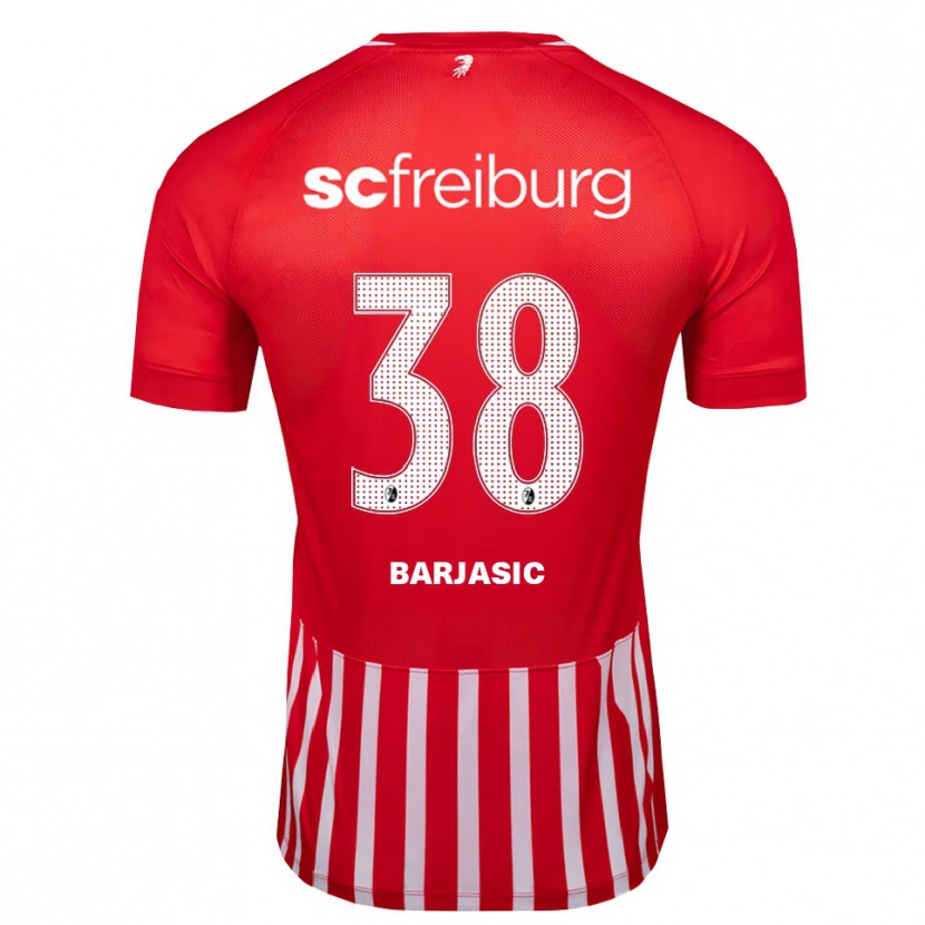 Danxen Barn Josip Barjasic #38 Röd Vit Svart Hemmatröja Matchtröjor 2026/27 Tröjor T-Tröja