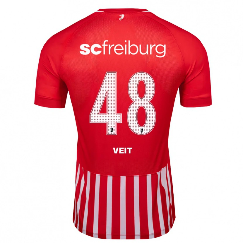 Danxen Barn Jannik Veit #48 Röd Vit Svart Hemmatröja Matchtröjor 2026/27 Tröjor T-Tröja