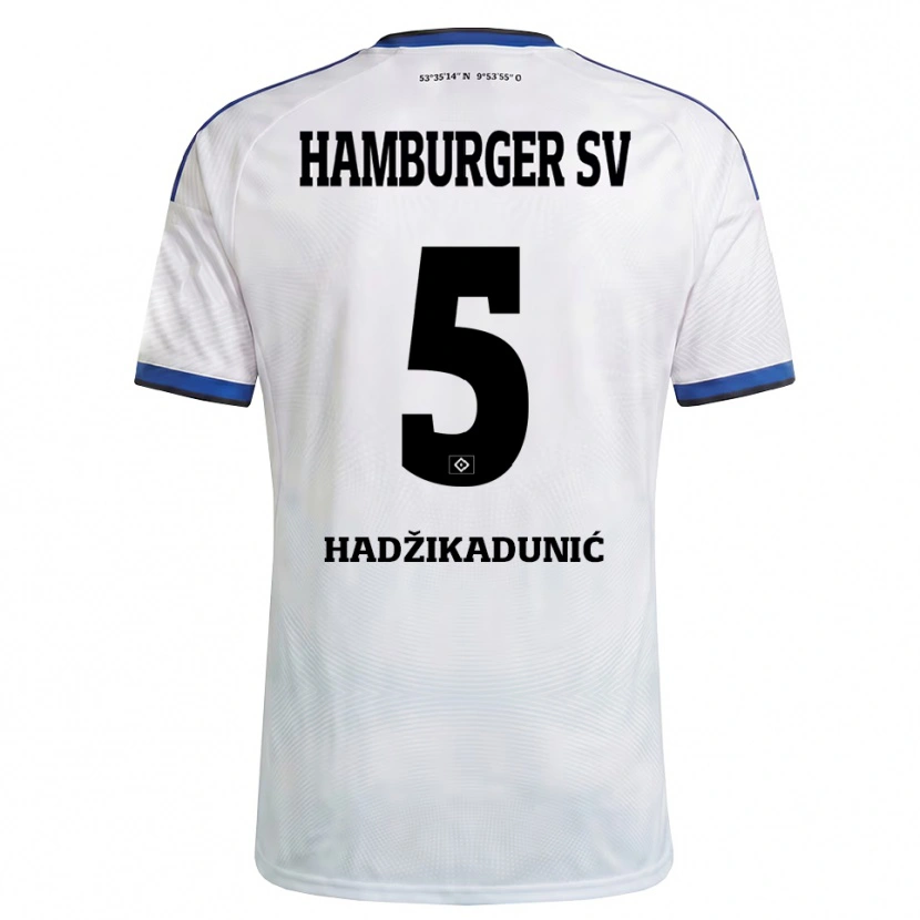 Danxen Barn Dennis Hadzikadunic #5 Vit Svart Blå Hemmatröja Matchtröjor 2026/27 Tröjor T-Tröja