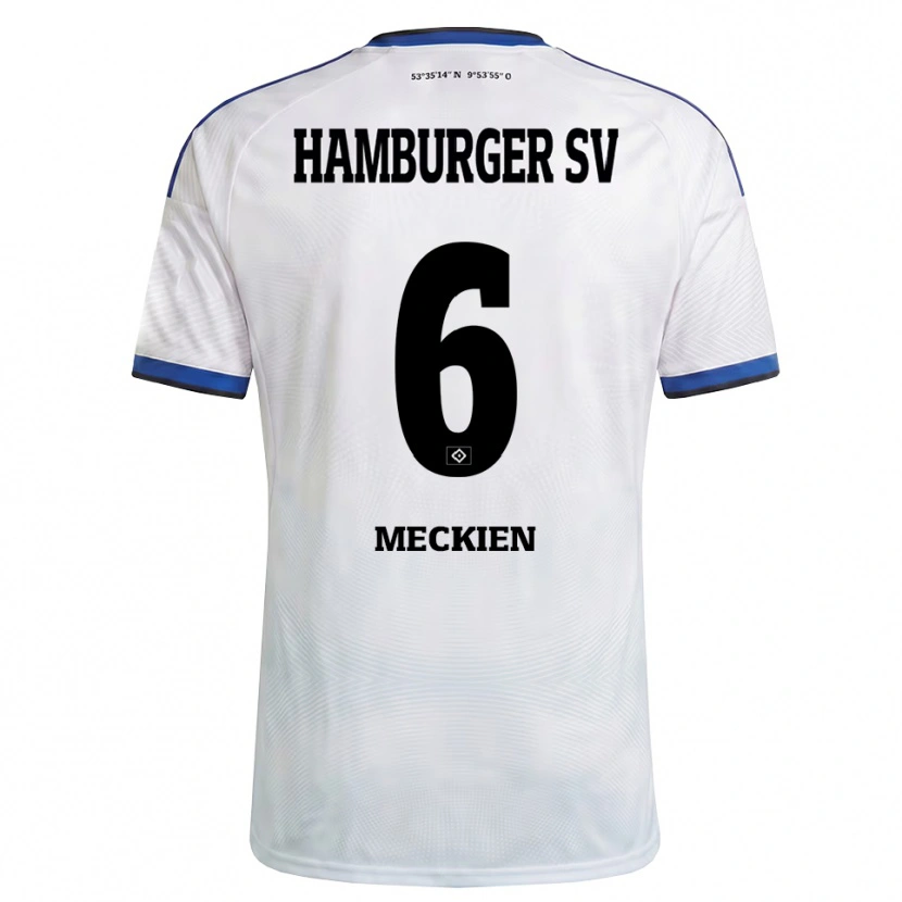 Danxen Barn Nico Meckien #6 Vit Svart Blå Hemmatröja Matchtröjor 2026/27 Tröjor T-Tröja