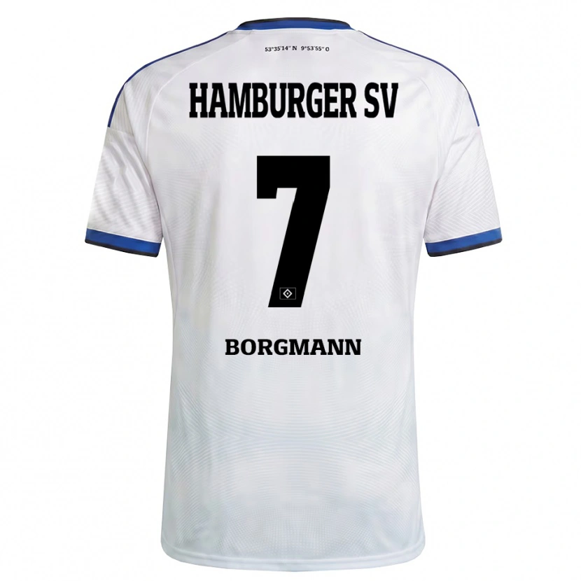 Danxen Barn Marcus Borgmann #7 Vit Svart Blå Hemmatröja Matchtröjor 2026/27 Tröjor T-Tröja