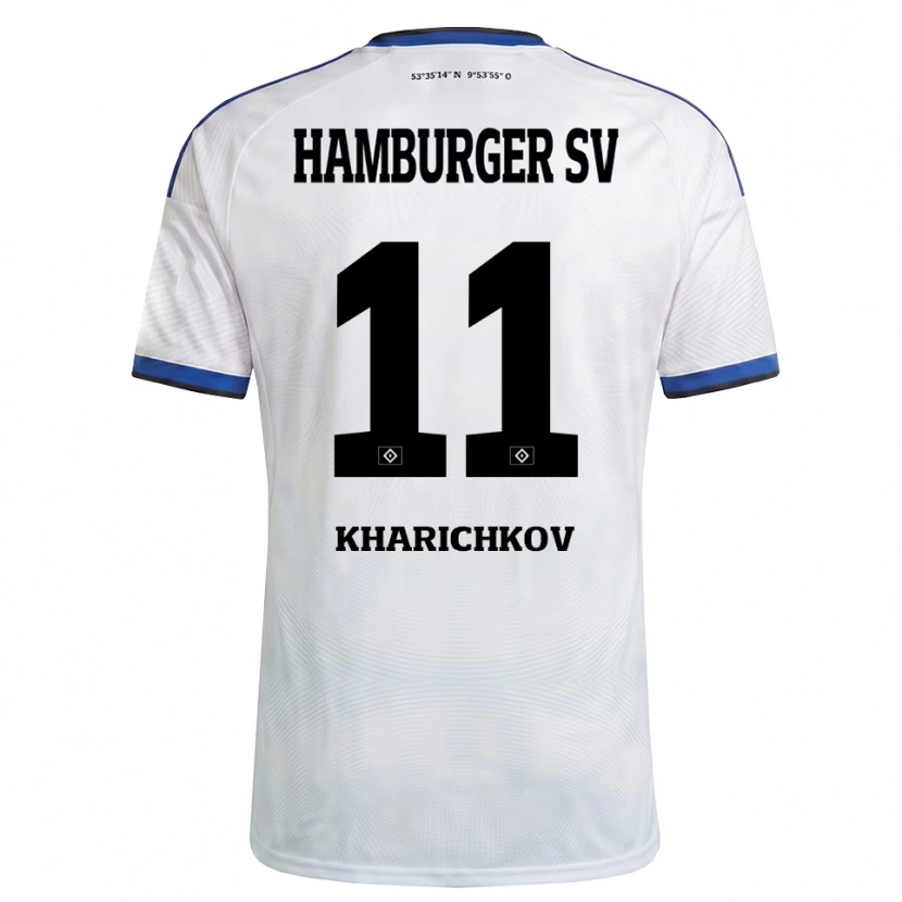 Danxen Barn Valentyn Kharichkov #11 Vit Svart Blå Hemmatröja Matchtröjor 2026/27 Tröjor T-Tröja