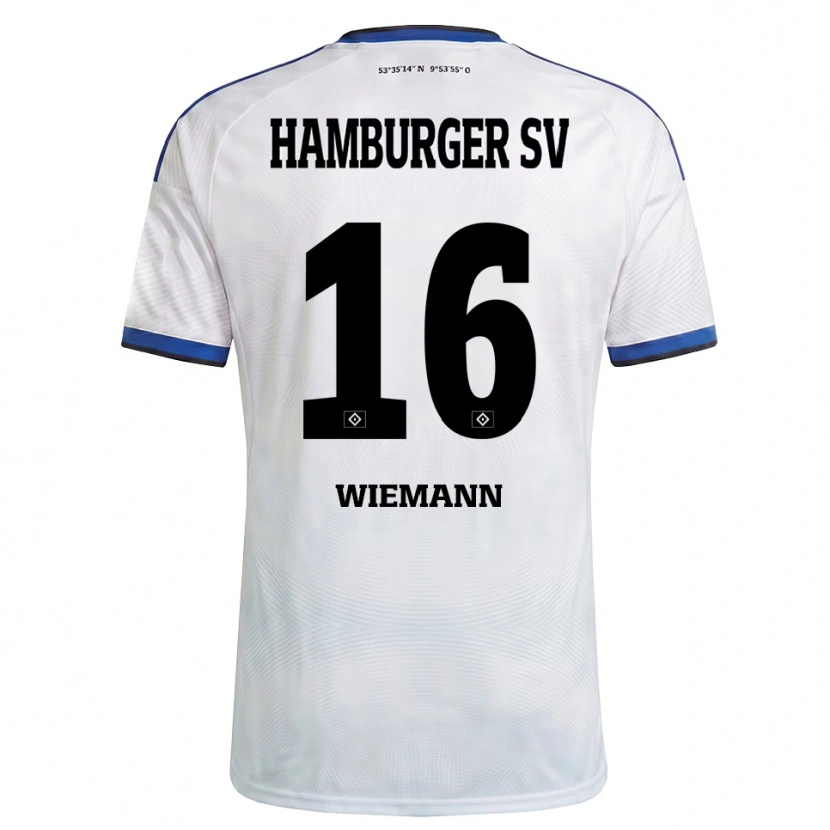 Danxen Barn Lasse Wiemann #16 Vit Svart Blå Hemmatröja Matchtröjor 2026/27 Tröjor T-Tröja