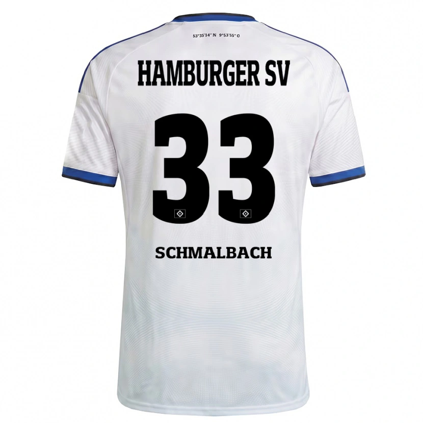 Danxen Barn Sebastian Schmalbach #33 Vit Svart Blå Hemmatröja Matchtröjor 2026/27 Tröjor T-Tröja