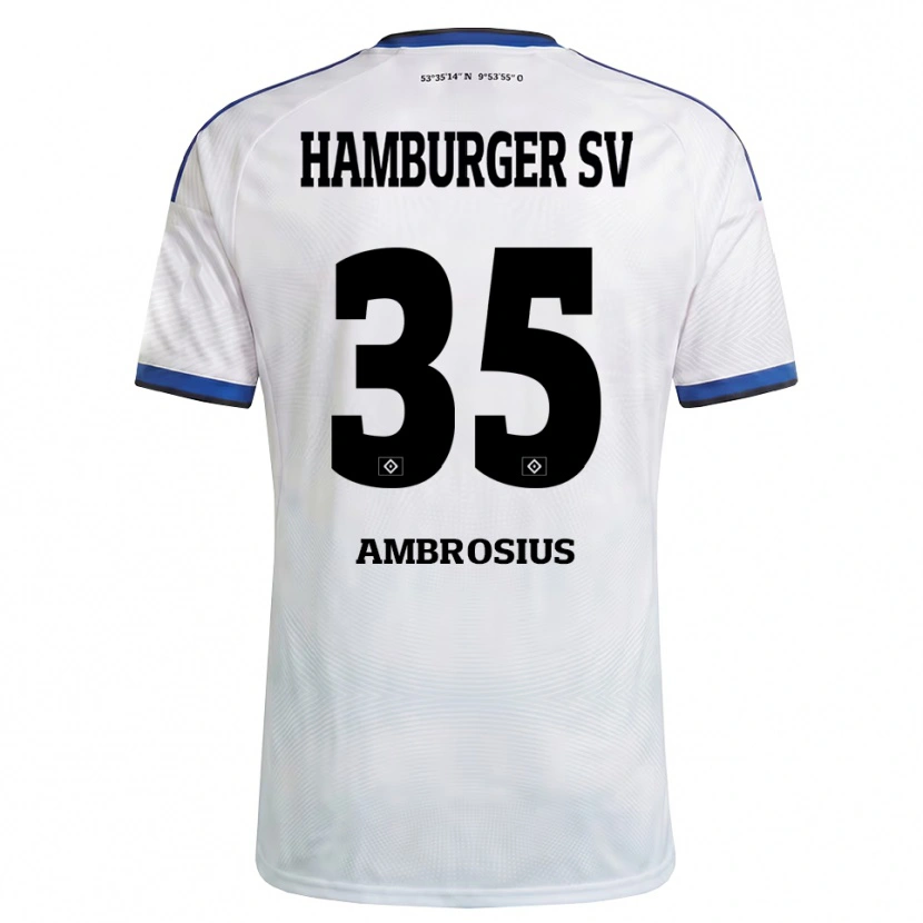 Danxen Barn Stephan Ambrosius #35 Vit Svart Blå Hemmatröja Matchtröjor 2026/27 Tröjor T-Tröja