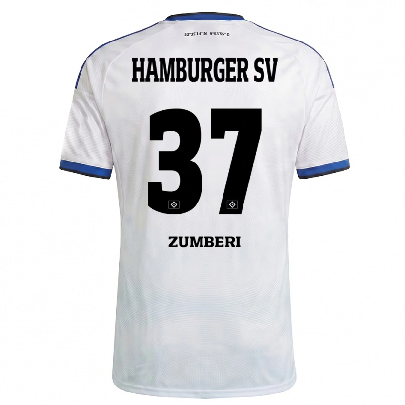 Danxen Barn Valon Zumberi #37 Vit Svart Blå Hemmatröja Matchtröjor 2026/27 Tröjor T-Tröja